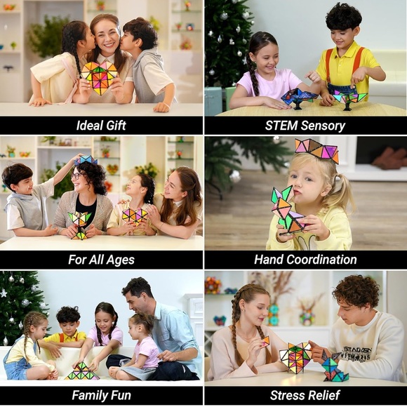 TOSY Magnet Pyramid Stone - 1 Cube Transforms into 1 Billion Shapes, 12 Pieces, - Picture 3 of 13